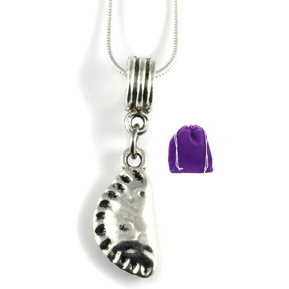 Pierogi Necklace - Dumpling Necklace a Food Jewelry Pendant - Picture 1 of 8